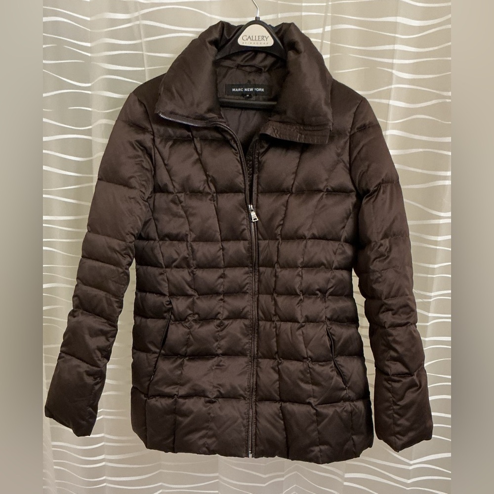 Marc New York Women's Dark Brown Puffer Down Jacket  Med